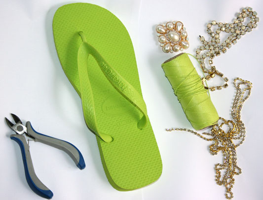 diy rubber green flip flops needed materials